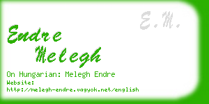 endre melegh business card